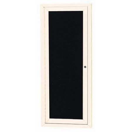 Aarco Outdoor Enclosed Directory w/ Al Frame, Powder Coated Ivory, Letter Panel is Black Vinyl, 36''Hx12''W OADC3612IV