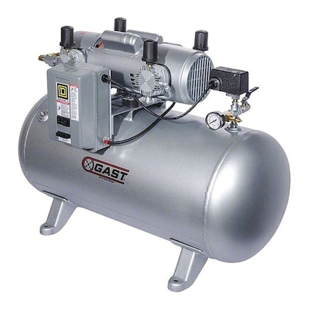 Gast Piston Air Compressor, Size 3/8", 1725 RPM 7LDE-11T-M750X
