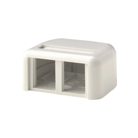 Ortronics 2-PORT SURFACE MT BOX UNLOADED, SINGELGANG TRACJACK, FOG WHITE 404TJ2