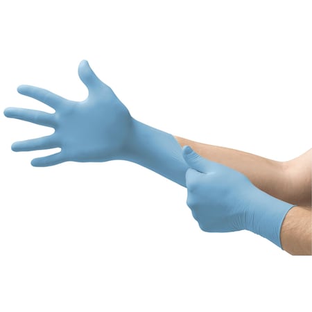 Ansell TouchNTuff, Disposable Gloves, 4.3 mil Palm, Nitrile, Powder-Free, 100 PK, Blue 92675