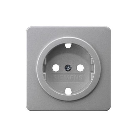Siemens DELTA profil, silver Cover plate 65x 65 mm with bezel silver for SCHUKO socket 5UH1064