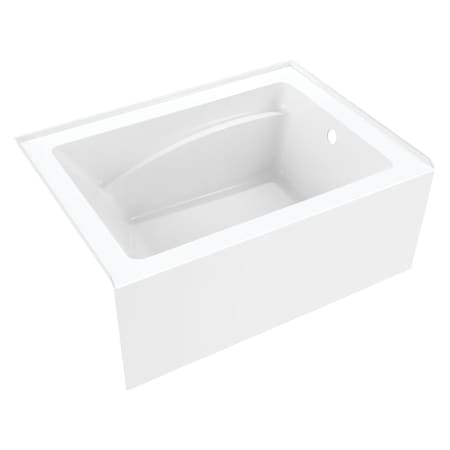 Kingston Brass 48" Acrylic Rectangular 3-Wall Alcove Tub, Right Hand Drain, Glossy White VTAM4836R22T
