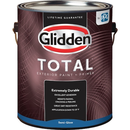 Glidden Total Exterior Paint + Primer Semi-Gloss Wht & Pastel Base 1 Gallon GLTEX30WB/01