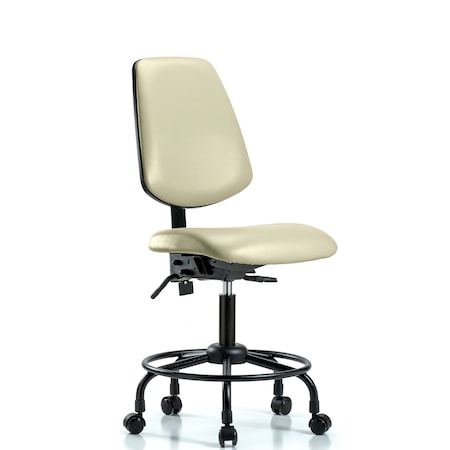 Blue Ridge Ergonomics Desk Chair No Arms, 21" to 26" Height, Vinyl, Adobe White BR-VDHCH-MB-RT-T0-A0-RC-8501