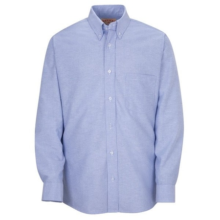 Red Kap Men's Mens Lt Blu Drs Shirt 60/40 Oxf L/S, Cotton/Polyester, Button Fronts, 1 Pocket(s), Light Blue SR70LB 17532