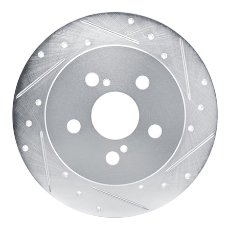 Dynamic Friction Co DFC Brake Rotor - Drilled and Slotted - Silver 631-76156R