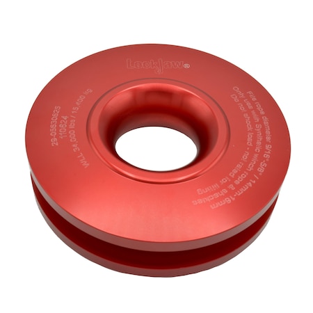 Lockjaw High Performance Recovery Ring fits 9/16in and 5/8in Dia. synthetic winch ropes, Red 29-05630625