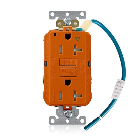 Leviton 20 Amp SmartlockPro Isolated Ground GFCI Receptacle/Outlet, Industrial Grade, Tamper-Resistant GFTR2-IGO