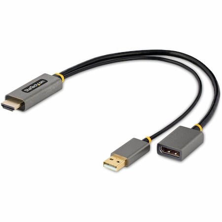 Startech.Com 1ft 30cm HDMI to DisplayPort Adapter, Active 4K 60Hz HDMI to DP Adapter Cable, HDR, USB 128-HDMI-DISPLAYPORT