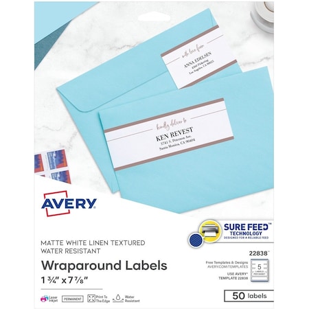 Avery Printable Wraparound Rectangle Lab, PK50 22838