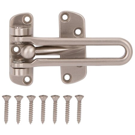 Prosource Security Door Guard, 4-1/8 in L, 2-1/2 in W, Zinc Die-Cast, Satin Chrome 20546SCB-PS