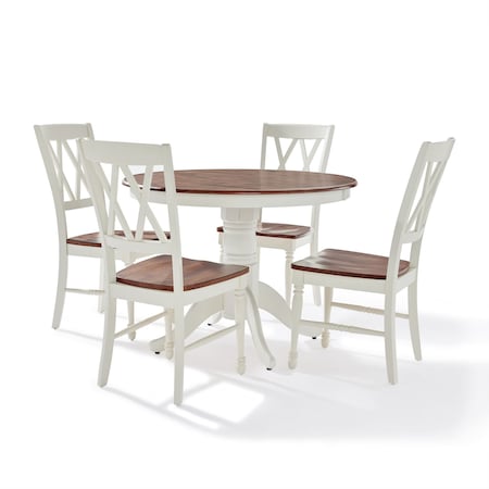 Crosley Shelby 5-Piece Round Dining Table Set For 4 KF13039WH