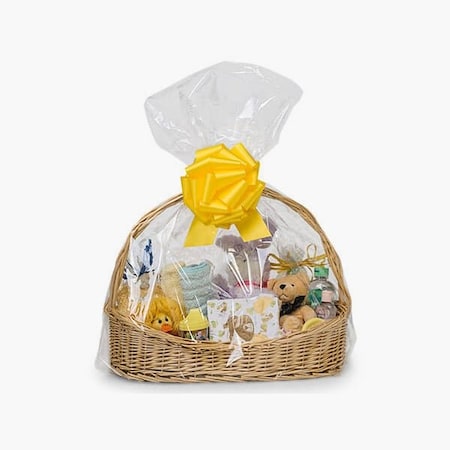 Nashville Wraps Clear Plastic Poly Gift Basket Bag, Jumbo 28x32x8, 200PK BB500B