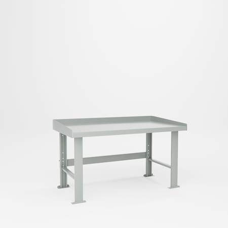 Pucel B-Series Workbench with Back and EndsTop, 34 in D x 60 in L, Gray B-3460