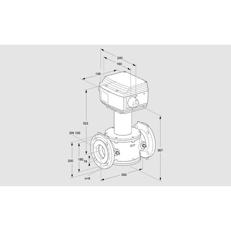 Honeywell Kromschroder Valve, Control RV 100/OF02W60E, 230V AC,  KS86060911