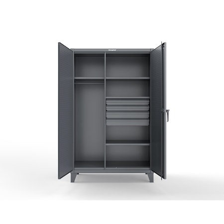 Strong Hold Industrial Uniform Cabinet - 4 Drawers & Pegboard 46-W-244-4DB-PB