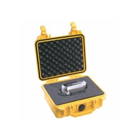 Pelican Protector Case, 0.16 ft¬≥, 10.67 in L x 9.75 in W x 4.86 in D, Yellow, with Foam 562-1200-000-240