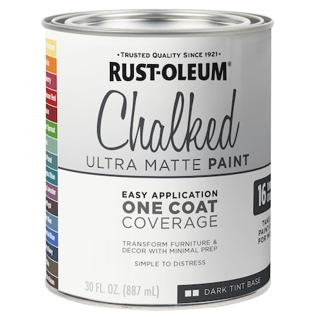 Rust-Oleum Chalked Ultra Matte Paint, Dark Tint Base, 1 Qt 287689
