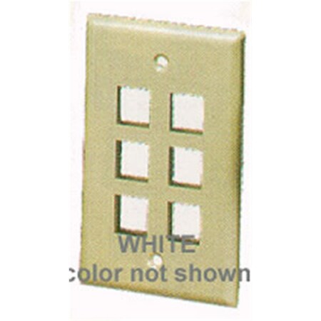 Icc 6 Port Faceplate - White FACE-6-WH