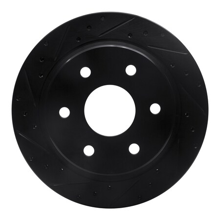 Dynamic Friction Co DFC Brake Rotor - Drilled and Slotted - Black 633-48041L