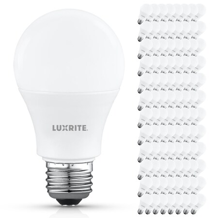 Luxrite A19 LED Light Bulb 60 Watt Equivalent, Non-Dimmable, 2700K Warm White, 800LM, Standard LED, 96PK LR21530