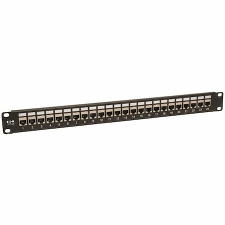 Tripp Lite 24-PORT SHIELDED CAT6 PATCH PANEL FEED THROUGH RACKMOUNT RJ45 1URM TAA N254-024-SH
