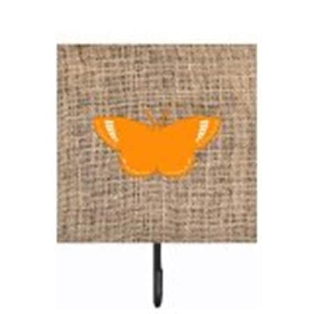 Carolines Treasures Butterfly Burlap And Orange Leash Or Key Holder BB1029-BL-OR-SH4