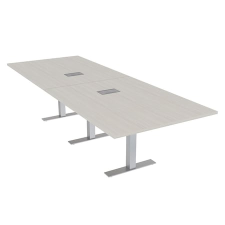 Skutchi Designs 12ft Conference Table W/ Power Unit | 12 Person Modular Rectangular Meeting Table | Harmony Series HAR-REC-48x144-T-K458-ESIL