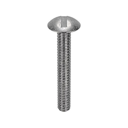 Zoro Select #8-32 x 1 1/2 in Slotted Truss Machine Screw, Passivated Stainless Steel, 50 PK 1-stm-8c-150