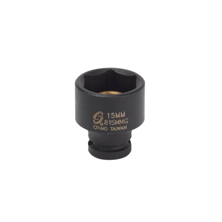 Sunex 1/4 in Drive 15Mm Magnetic Impact Socket 815MMG