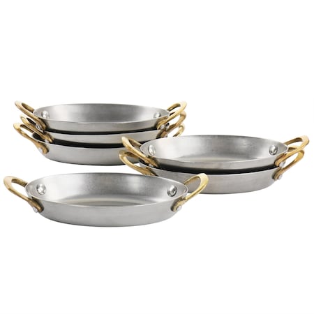 Martha Stewart 6 Piece Mini Vintage Oval Au Gratin Pan Set with Brass Handle 80663.01