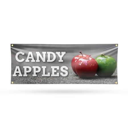Signmission Candy Apples, 18 Inch x 48 Inch, Vinyl Banner B-30501