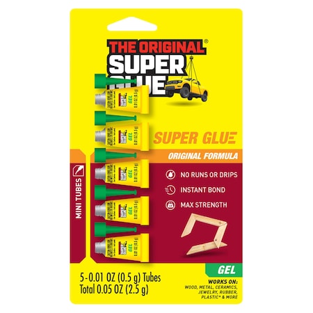 Super Glue Instant Adhesive, Super Glue Series, 0.05 fl oz, Tube 5 PK 11710551