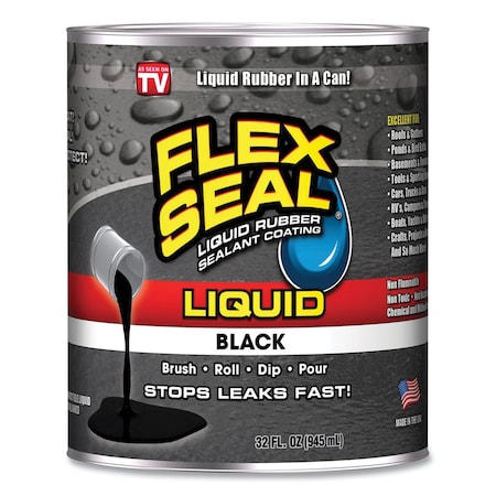 Flex Seal Liquid Rubber, 32 oz Can, Black LFSBLKR32