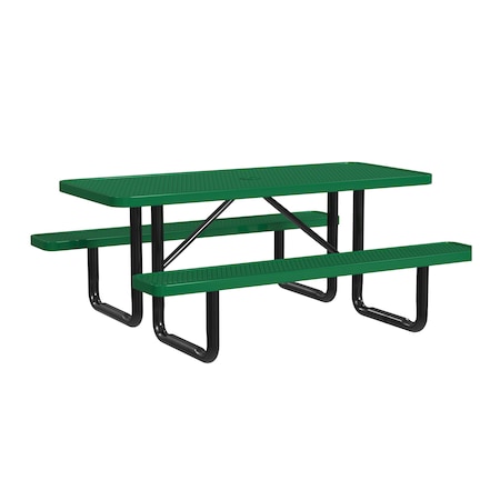 Leisure Craft Rectangle Portable Picnic Table, Green, 6 ft L T6XPP-GREEN