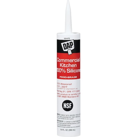 Dap 9.8 Oz. Commercial Kitchen Food-Grade Silicone Sealant White 7079808656