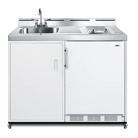 Summit 48in Wide Mobile All-In-One Kitchenette, No Plumbing Needed C48ELGLASSPUMPMB