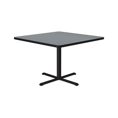 Correll Square Cafe Bistro and Breakroom Pedestal Table, High Pressure Laminate Top, Gray Granite BXT36S-15