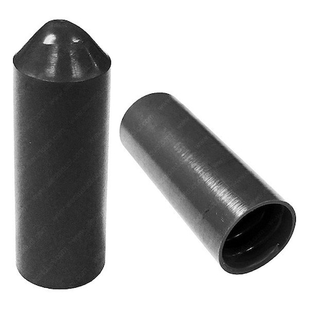 Electriduct Heat Shrink End Caps, 3:1 I.D. Shrink Ratio, 3.94 in I.D. Before Shrinking, Black, 6.1 in HSEC-400-BK-25PK