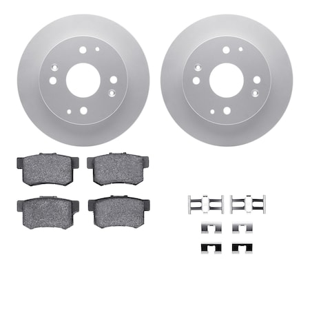 Dynamic Friction Co DFC GEOSPEC Coated Rotors with 5000 Brake Pads - Ceramic and Hardware 4512-59118
