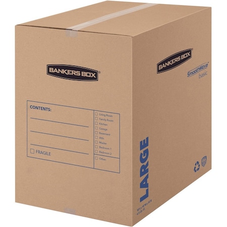 Bankers Box 18 in x 18 in x 24 in Moving Box, Kraft, Corrugated Fiberboard, 32 ECT, 15 PK 7714001