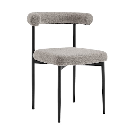 Homeroots Set of Two Gray And Black Upholstered Polyester Open Back Dining Side Chairs 569406