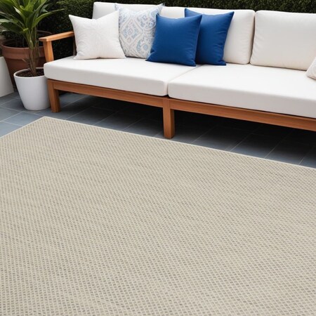 Homeroots 6' X 9' Ivory and Silver Indoor Outdoor Area Rug 522043