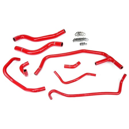 Hps Performance High Temp Reinforced Silicone Radiator and Heater Coolant Hose Kit, Red,  57-1452-RED