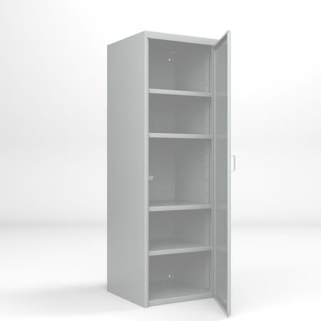 Pucel Heavy Duty Locker, Single Door, 24 in W x 24 in D x 74 in H, Adjustable Shelves, Light Blue DLCU-2424-1-AS