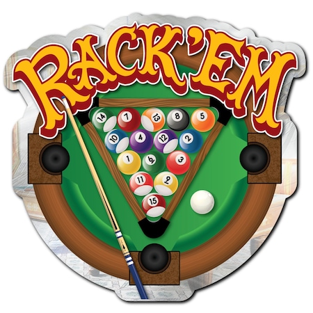 Se-Kure Luxe Rack'em Mirror with Pool Balls and Cue 23 x 22 ZRR2322