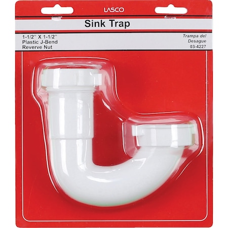 Westlake Pipe & Fittings 1-1/2'' Wht Plastic J-Bend with Reverse Nut 3/1/4227