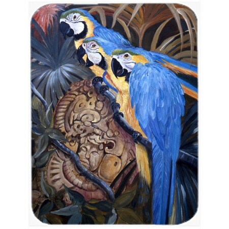 Carolines Treasures Parrots Glass Cutting Board- Large JMK1191LCB