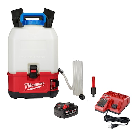 Milwaukee Tool 4 gal Backpack Sprayer Kit, Poly, 48 in L Hose, 24 in L Wand, Cone/ Fan Nozzle Spray Pattern 2820-21WS