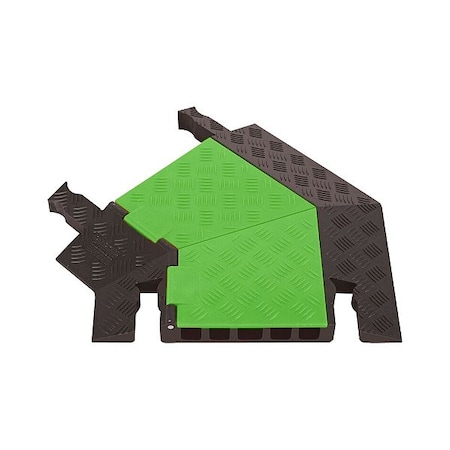 Checkers Cable Protector 45 Deg Left Turn, 1-7/8 in H, 24-1/2 in L, 19-3/4 in W, 5 Channel, Polyurethane GDT5X125-L-FLGB